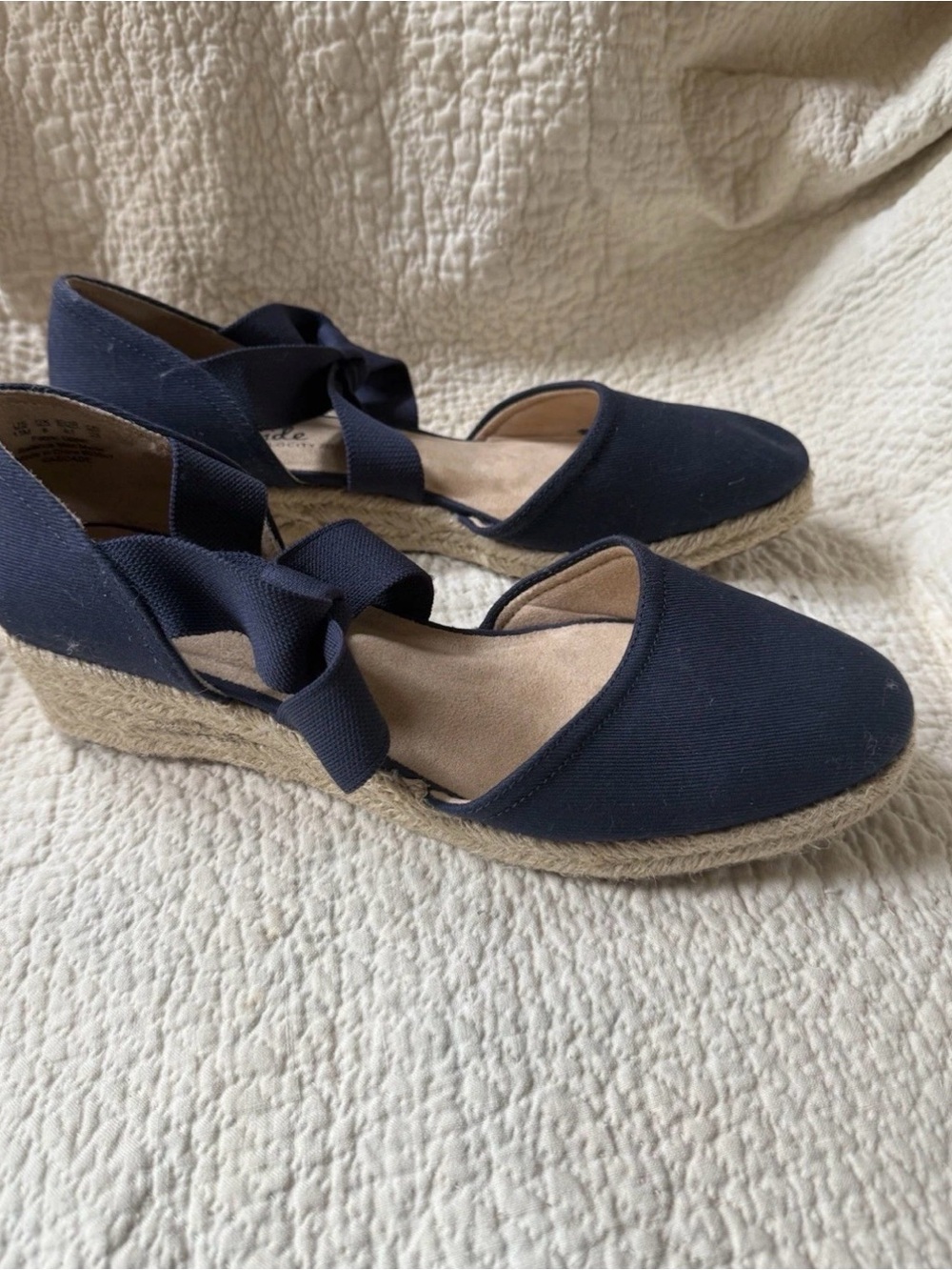 LifeStride Katrina 2 Navy Espadrille Wedge Shoes Size 11